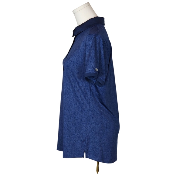 Under Armour Blue Golf Polo Shirt Medium UPF 30 Stretch Moisture Wicking - Picture 2 of 8